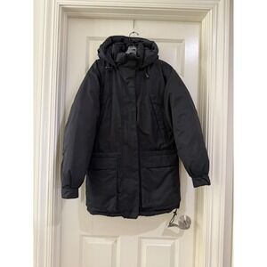 eddie bauer women black down coat size PL